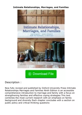 ✔️download⚡️ (pdf) Intimate Relationships, Marriages, and Families