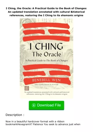 full✔download️⚡(pdf) I Ching, the Oracle: A Practical Guide to the Book of Cha