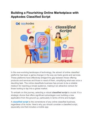 Building a Flourishing Online Marketplace with Appkodes Classified Script