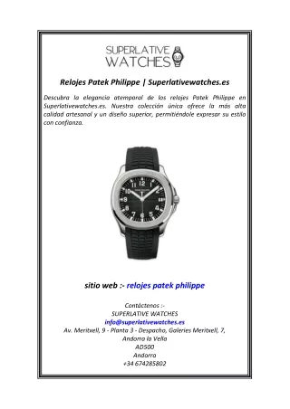 Relojes Patek Philippe  Superlativewatches.es