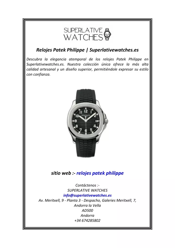 relojes patek philippe superlativewatches es