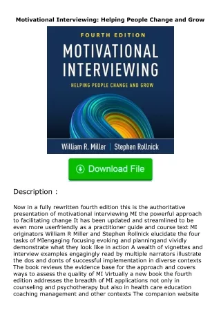 (❤️pdf)full✔download Motivational Interviewing: Helping People Change and Grow
