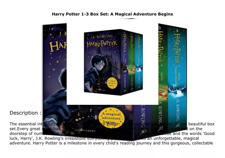 harry potter 1 3 box set a magical adventure