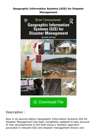 ❤️get (⚡️pdf⚡️) download Geographic Information Systems (GIS) for Disaster Man