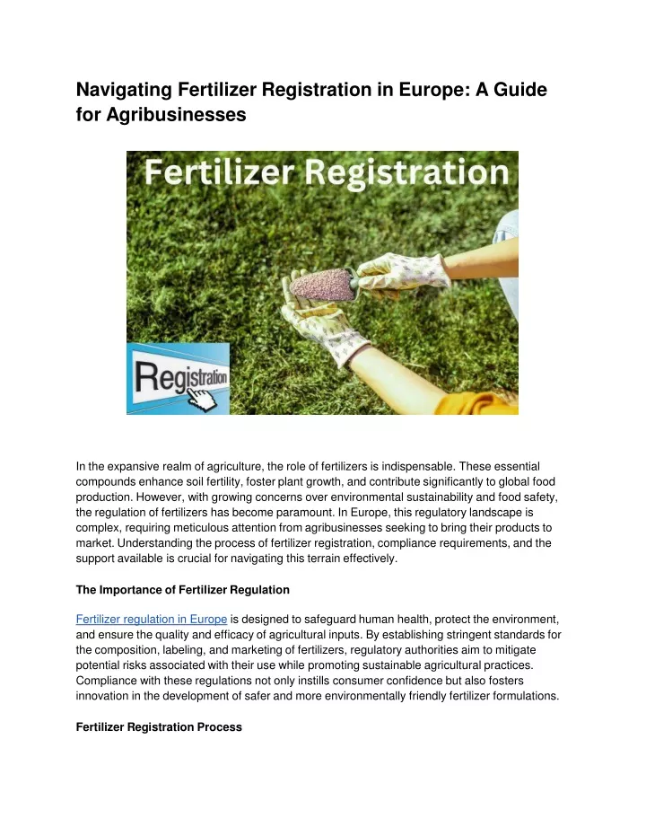 navigating fertilizer registration in europe