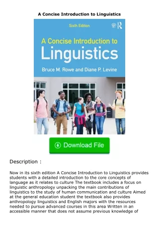 Download❤[READ]✔ A Concise Introduction to Linguistics