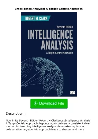 [READ]⚡PDF✔ Intelligence Analysis: A Target-Centric Approach