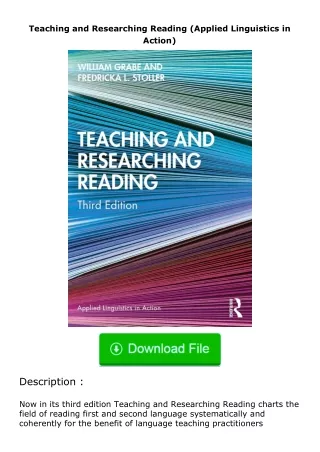 Download⚡(PDF)❤ Teaching and Researching Reading (Applied Linguistics in Actio