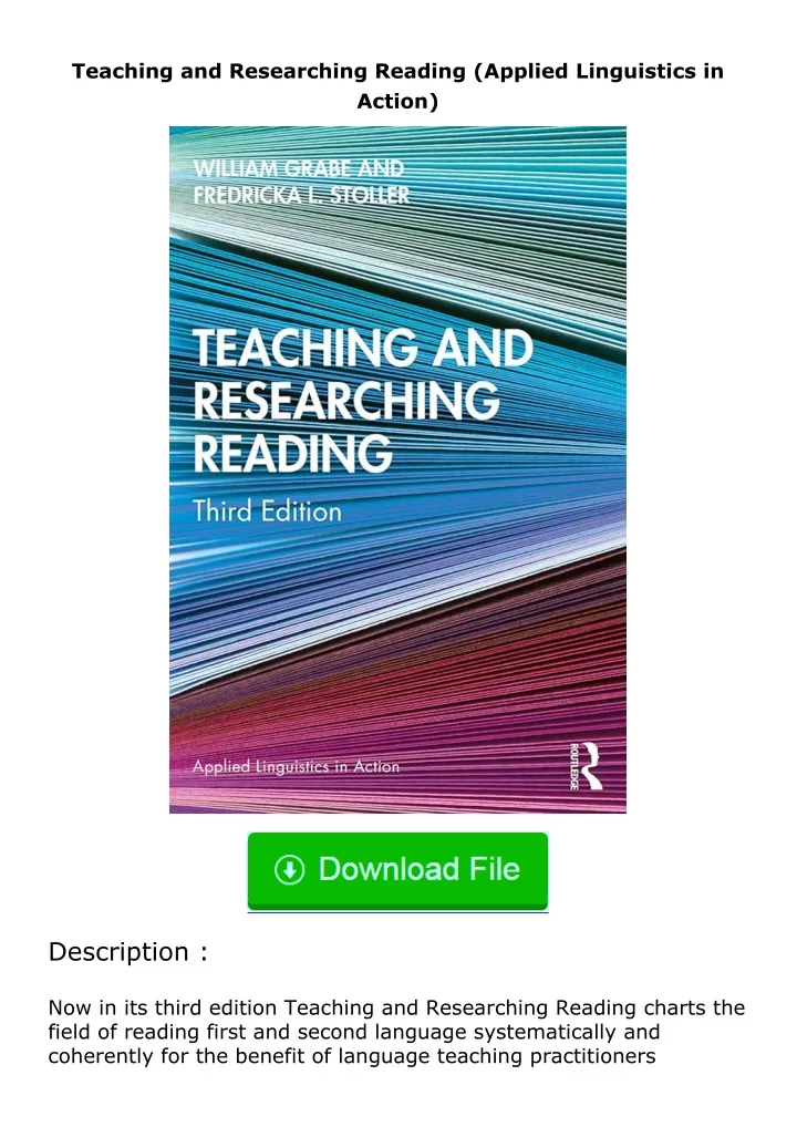 PPT - Download⚡(PDF) Teaching and Researching Reading (Applied ...