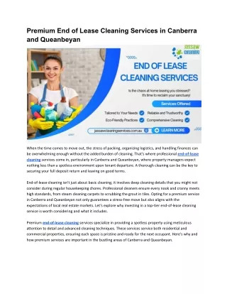 Premium End of Lease Cleaning Services in Canberra and Queanbeyan
