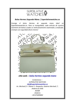 Bolso Hermes Segunda Mano  Superlativewatches.es