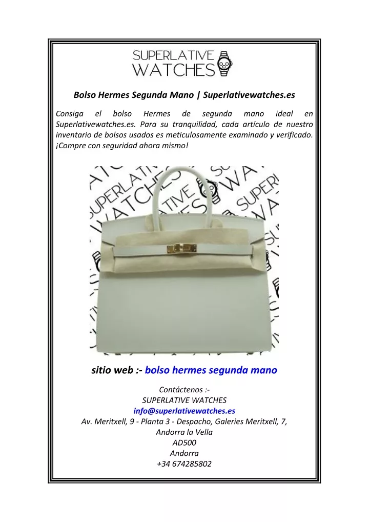 bolso hermes segunda mano superlativewatches es