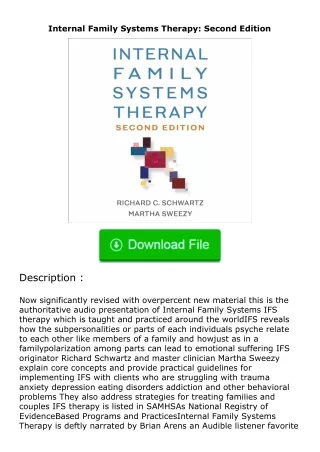 ❤️get (⚡️pdf⚡️) download Internal Family Systems Therapy: Second Edition