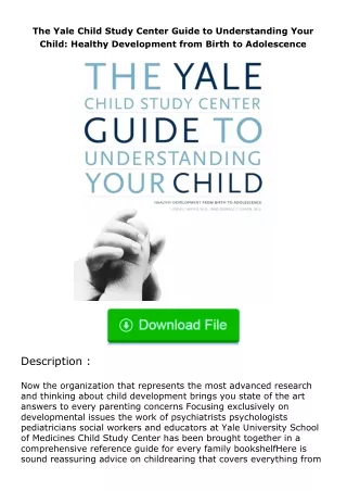 full✔download️⚡(pdf) The Yale Child Study Center Guide to Understanding Your C