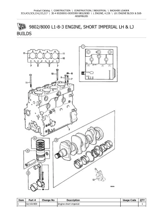 JCB 3D-4 BACKOHE LOADER Parts Catalogue Manual (Serial Number 00290001-00305999)