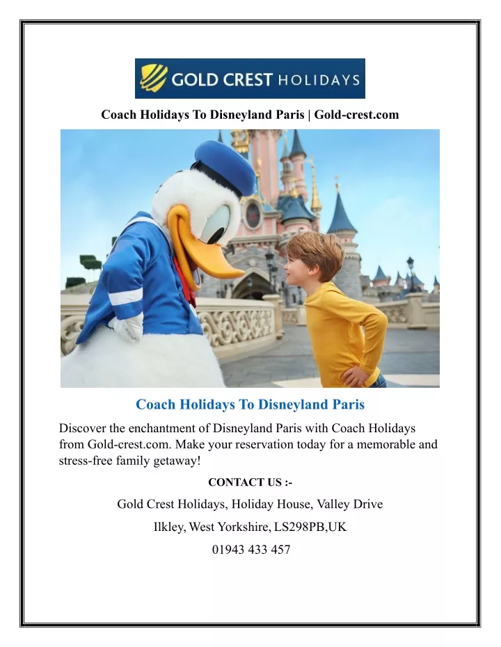 coach holidays to disneyland paris gold crest com