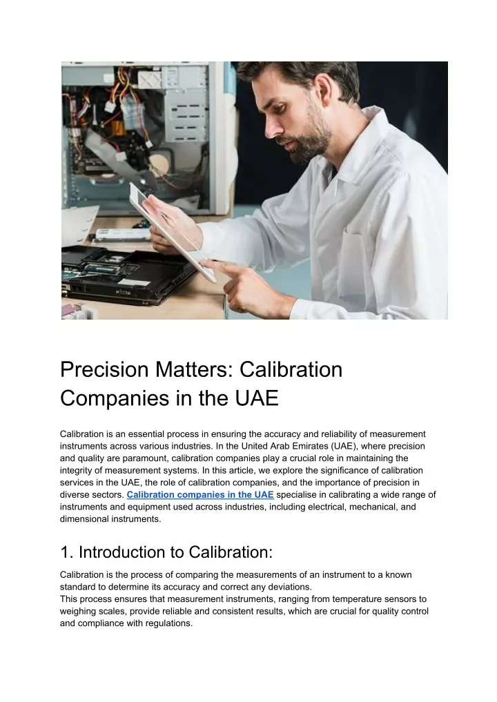 precision matters calibration companies in the uae