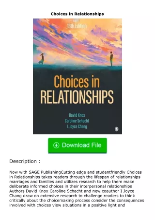 pdf❤(download)⚡ Choices in Relationships