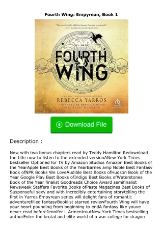 Download⚡(PDF)❤ Fourth Wing: Empyrean, Book 1
