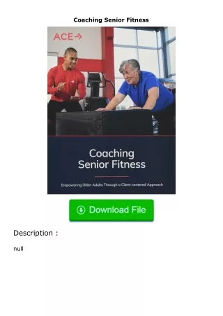 Download❤[READ]✔ Coaching Senior Fitness