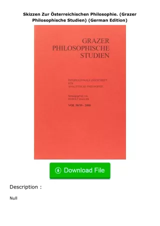 pdf❤(download)⚡ Skizzen Zur Österreichischen Philosophie. (Grazer Philosophisc