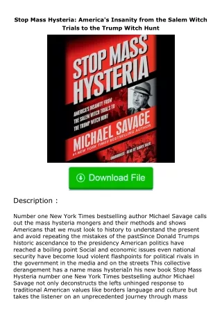 ❤️get (⚡️pdf⚡️) download Stop Mass Hysteria: America's Insanity from the Salem