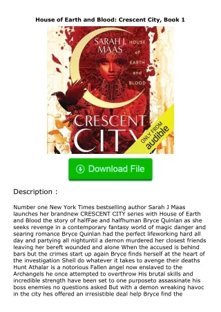 full✔download️⚡(pdf) House of Earth and Blood: Crescent City, Book 1