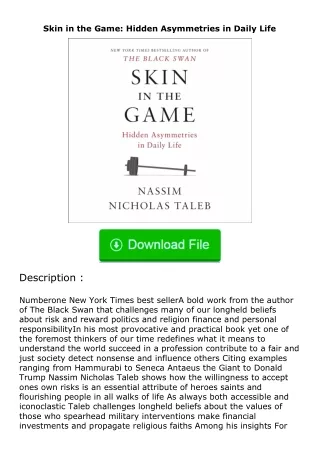 (❤️pdf)full✔download Skin in the Game: Hidden Asymmetries in Daily Life