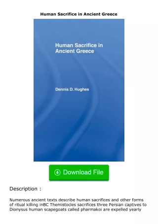 [READ]⚡PDF✔ Human Sacrifice in Ancient Greece