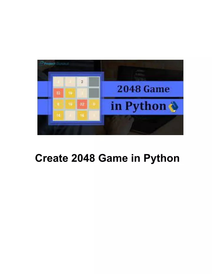 create 2048 game in python