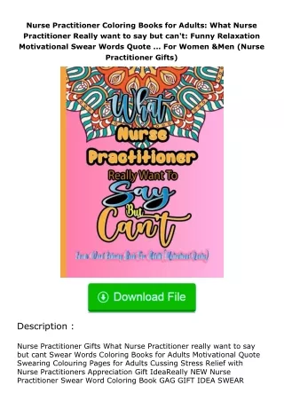 pdf❤(download)⚡ Nurse Practitioner Coloring Books for Adults: What Nurse Pract
