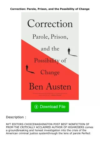 PDF✔Download❤ Correction: Parole, Prison, and the Possibility of Change