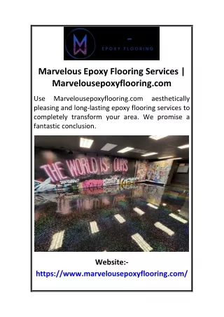 Marvelous Epoxy Flooring Services  Marvelousepoxyflooring.com