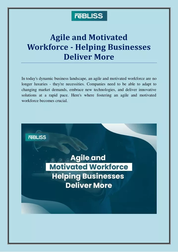 agile and motivated workforce helping businesses