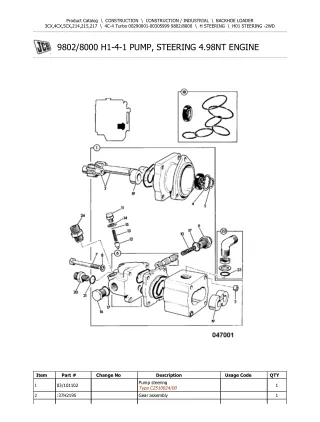 JCB 4C-4 Turbo BACKOHE LOADER Parts Catalogue Manual (Serial Number 00290001-00305999)