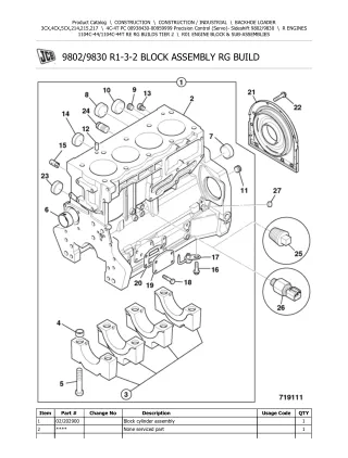 JCB 4C-4T PC (Precision Control (Servo)- Sideshift) BACKOHE LOADER Parts Catalogue Manual (Serial Number 00938430-009599