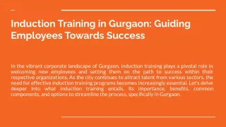 induction training in gurgaon guiding employees