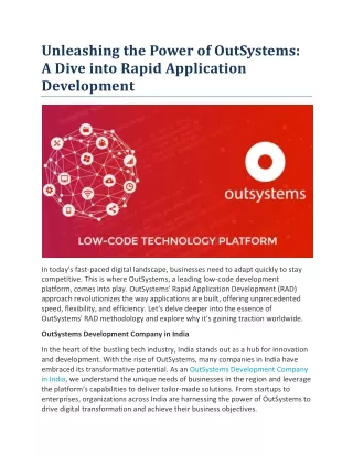 Unleashing the Power of OutSystems- A Dive into Rapid Application Development