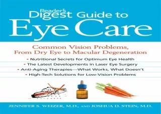 [READ DOWNLOAD]  Reader's Digest Guide to Eye Care: Common Vision