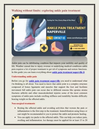 ankle pain treatment naperville