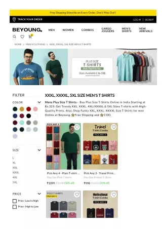 Mens plus size t shirts Collection at Beyoung