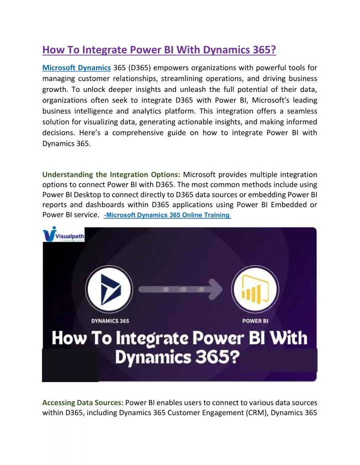 how to integrate power bi with dynamics 365