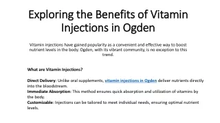Exploring the Benefits of Vitamin Injections in Ogden