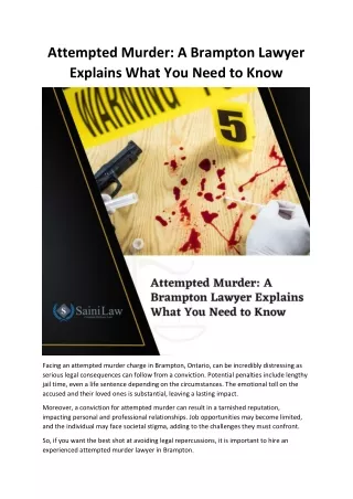 Attempted Murder: How Lawyers in Brampton Can Help