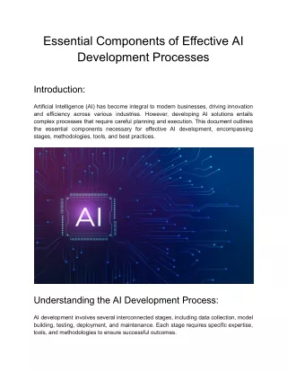 Key Elements for Effective AI Development Cost Management