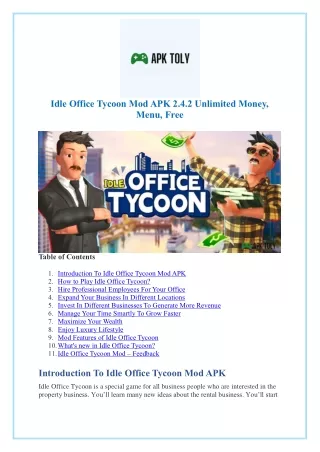 Idle Office Tycoon Mod APK 2.4.2 Unlimited Money, Menu, Free