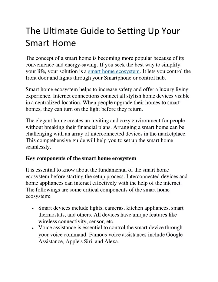 the ultimate guide to setting up your smart home