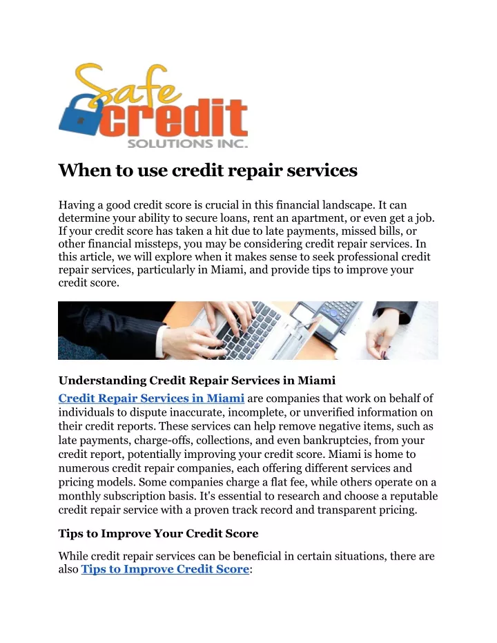 when to use credit repair services