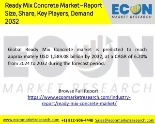 ready mix concrete market report size share