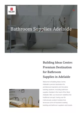 Bathroom Supplies Adelaide